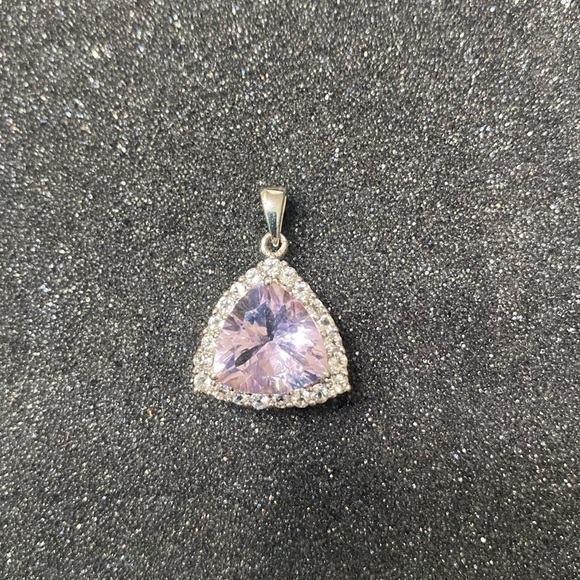 JTV Jewelry - JTV 5.62 CTW, white topaz and amethyst ￼ sterling silver rhodium plated pendant